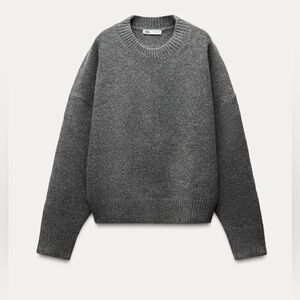 NWT Zara Grey Knit Sweater Size Medium